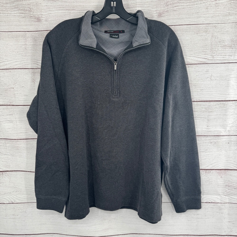 Tiger Woods Collection Pullover Sweater 1/4 Zip Long Sleeve Gray Large Golf